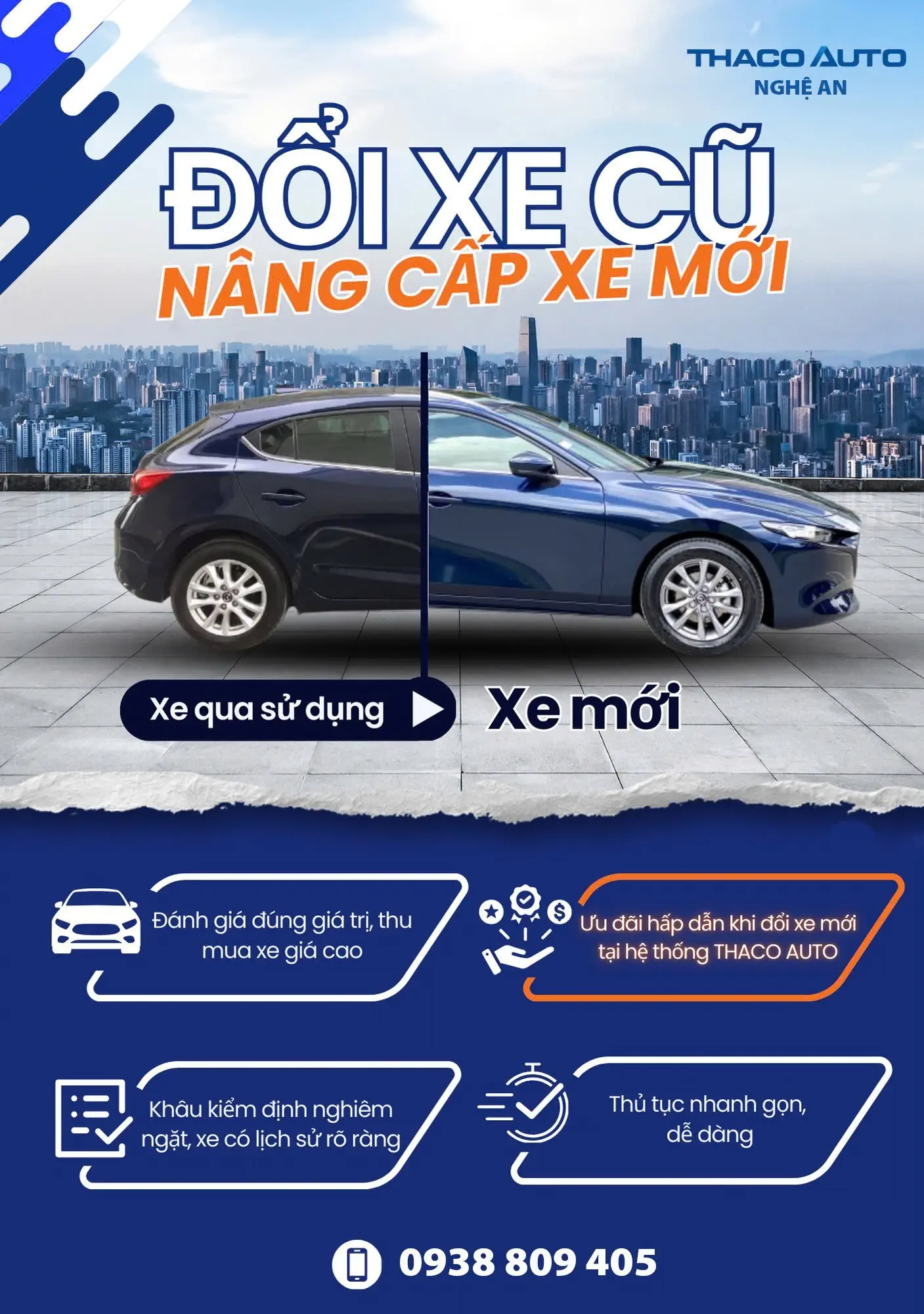ĐỔI XE CŨ – RINH XE MỚI CỰC DỄ TẠI THACO AUTO NGHỆ AN