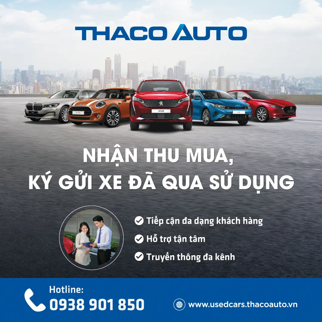 NHẬN THU MUA, KÝ GỬI XE Ô TÔ ĐÃ QUA SỬ DỤNG CÙNG THACO AUTO NGHỆ AN