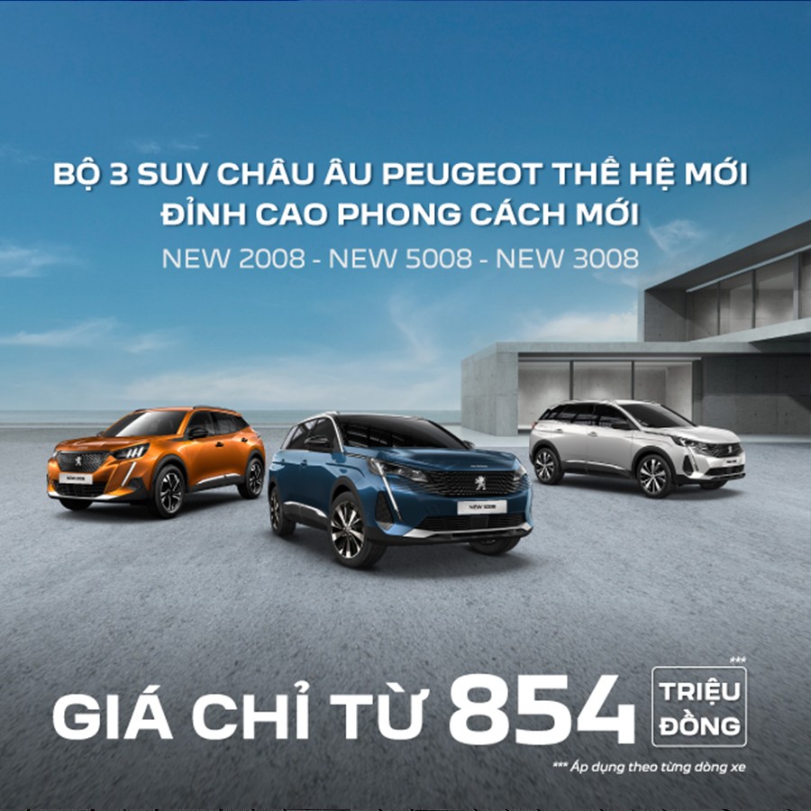 PEUGEOT ƯU ĐÃI GIÁ ĐẶC BIỆT CHỈ TỪ 854 TRIỆU ĐỒNG